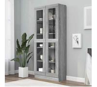 vidaXL Armoire à vitrine Sonoma gris 82,5x30,5x185,5cm Bois ingénierie