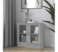 vidaXL Armoire vitrine Sonoma – Bois d'ingénierie 82,5×30,5×80 cm – Gris