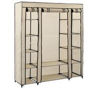 vidaXL Armoire avec compartiments et tiges Crème 150x45x176 cm Tissu