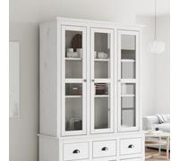 vidaXL Armoire avec portes vitrées BODO blanc bois de pin massif 355077