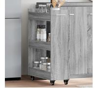 vidaXL Armoire avec roues sonoma gris 60x22x79 cm bois d'ingénierie, armoire latérale, armoire de rangement, organiseur de 840420