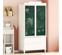 vidaXL Armoire avec Tableau Noir avec tiroir Blanc 90 x 45 x 180 cm