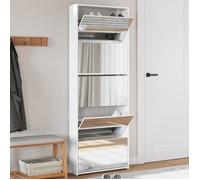 vidaXL Armoire chaussures miroir 5niveaux blanc brillant 63x17x169,5cm 3228282
