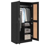 vidaXL Armoire Chêne Noir 82,5 x 51,5 x 180 cm Bois d'ingénierie, Rangement de Chambre, Armoire rectangulaire Rustique, unité Pratique pour vêtements et Accessoires