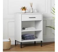 vidaXL Armoire console avec pieds en métal Blanc Bois pin massif OSLO, meuble, meuble de couloir, meuble hall 351002
