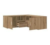 vidaXL Armoire d'angle chêne Artisanal 200x40x45 cm Bois d'ingénierie, Meuble d'angle, vitrine, étagère de présentation, Armoire, Armoire de Rangement