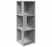 vidaXL Armoire d'angle, Étagère avec 3 Compartiments, Organisateur de Salon Salle de Séjour Intérieur, Moderne, Gris Béton Bois d'Ingénierie