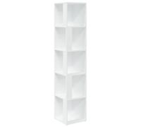 vidaXL Armoire d'angle, Étagère avec 5 Compartiments, Buffet avec Rangement, Organisateur de Salon, Moderne, Blanc Bois d'Ingénierie