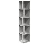 vidaXL Armoire d'angle, Étagère avec 5 Compartiments, Buffet avec Rangement, Organisateur de Salon, Moderne, Gris Béton Bois d'Ingénierie