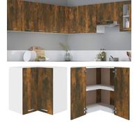 Vidaxl Armoire D'angle Suspendue ""Lyon"" Chêne Fumé Bois D'ingénierie