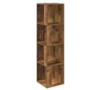 vidaXL Armoire d'angle Vieux Bois 33x33x132 cm Bois d'ingénierie, étagère d'angle, bibliothèque, vitrine, étagère à Livres, Armoire, unité d'angle