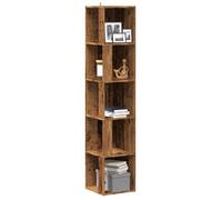 vidaXL Armoire d'angle vieux bois 33x33x165 cm bois d'ingénierie, étagère d'angle, bibliothèque, vitrine, étagère à livres, 856724