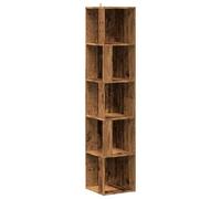 vidaXL Armoire d'angle Vieux Bois 33x33x165 cm Bois d'ingénierie, étagère d'angle, bibliothèque, vitrine, étagère à Livres, Armoire, unité d'angle