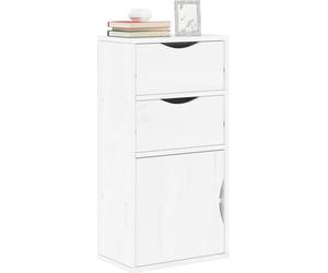 vidaXL Armoire d'appoint avec tiroirs ODDA Blanc Pin massif