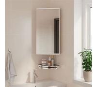 vidaXL Armoire de Bain à Miroir d'angle Blanc 30x24x60 cm, Armoire de Salle de Bain, Armoire de Toilette avec Miroir, Meuble d'angle