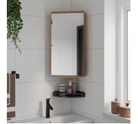 vidaXL Armoire de bain à miroir d'angle chêne 30x24x60 cm Marron G