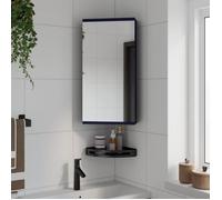 vidaXL Armoire de bain d'angle avec miroir Gris 30x24x60 cm