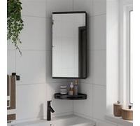 vidaXL Armoire de bain d'angle à miroir 30x24x60 cm Noir