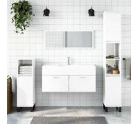 vidaXL Armoire de bain avec miroir blanc brillant bois d'ingénierie833888 Blanc brillant G
