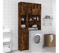vidaXL Armoire de Bain Organisateur de Maison Armoire de Rangement Meuble de Salle de Bain Intérieur Chêne Fumé 32x25,5x190 cm Bois d'Ingénierie