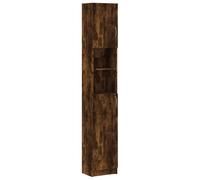 vidaXL Armoire de Bain Organisateur de Maison Armoire de Rangement Meuble de Salle de Bain Intérieur Chêne Fumé 32x25,5x190 cm Bois d'Ingénierie