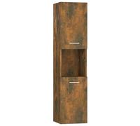 vidaXL Armoire de Bain Organisateur de Maison Armoire de Rangement Meuble de Salle de Bain Intérieur Chêne Fumé 30x30x130 cm Bois d'Ingénierie