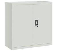 vidaXL Armoire de bureau 20114 – 2 portes gris 90 cm acier