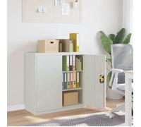 vidaXL Armoire de bureau 20114 – 2 portes gris 90 cm acier