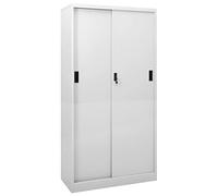 vidaXL Armoire de Bureau avec Porte Coulissante Armoire de Rangement Classeur Meuble de Rangement Maison Intérieur Gris Clair 90x40x180 cm Acier