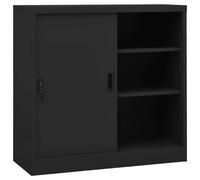 vidaXL Armoire de Bureau avec Porte Coulissante Armoire de Rangement Classeur Meuble de Rangement Maison Intérieur Anthracite 90x40x90 cm Acier