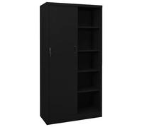 vidaXL Armoire de bureau avec porte coulissante Noir 90x40x180cm Acier