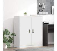 VIDAXL Armoire de bureau blanche 90x40x105 cm en acier - portes verrouillables, style industriel