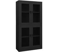 vidaXL Armoire de Bureau Classeur Armoire à Dossiers Armoire de Classement Stockage de Fichiers Anthracite 90x40x180 cm Acier et Verre Trempé Anthracite G