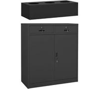 vidaXL Armoire de bureau et jardinière Anthracite 90x40x125 cm Acier3095271 Anthracite G