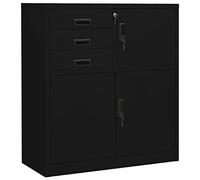 vidaXL Armoire de Bureau Meuble de Classement Meuble de Rangement Stockage de Fichiers Armoire de Rangement Noir 90x40x102 cm Acier