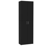 vidaXL Armoire de Bureau, Meuble de Rangement avec Portes et Poignées, Armoire de Stockage de Fichers Documents, Noir Bois d’Ingénierie