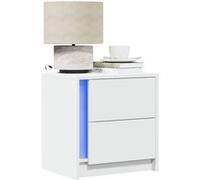 vidaXL Armoire de chevet LED - Blanc