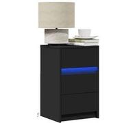 vidaXL Armoire de Chevet LED - Noir