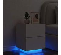 vidaXL - Armoire de chevet avec LED - Blanc