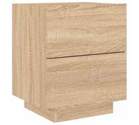 vidaXL Armoire Chevet avec LED - Chêne sonoma