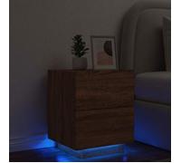 vidaXL Armoire de chevet avec LED Chêne marron