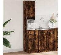 vidaXL Armoire de Cuisine chêne fumé 35x50x180 cm Bois d'ingénierie, Placard de Cuisine, unité de cuisinette, Armoire de Rangement avec tiroir