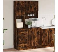 vidaXL Armoire de cuisine chêne fumé 95x50x180 cm bois d'ingénierie, placard de cuisine, unité de cuisinette, armoire de 3276536 Marron G