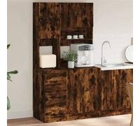 vidaXL Armoire de cuisine chêne fumé 95x50x180 cm bois d'ingénierie, placard de cuisine, unité de cuisinette, armoire de 3276536