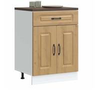 vidaXL Armoire de cuisine Kalmar chêne artisanal bois d'ingénierie, meuble bas d'évier, meuble bas de cuisine avec tiroir, 853496