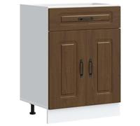 vidaXL Armoire de Cuisine Kalmar chêne Marron Bois d'ingénierie, Meuble Bas d'évier, Meuble Bas de Cuisine avec tiroir, Meuble Bas de Cuisine avec Porte