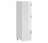 vidaXL Armoire de cuisine Lucca blanc brillant bois d'ingénierie, armoire de cuisine haute, armoire de cuisine indépendante, 853869