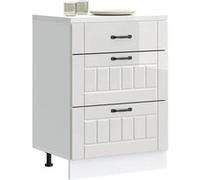 vidaXL Armoire de cuisine Lucca blanc brillant bois ingénierie, meuble d'évier, meuble de cuisine avec tiroir, meuble de 854271 Blanc