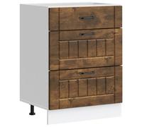 vidaXL Armoire de Cuisine Lucca chêne fumé Bois ingénierie, Meuble d'évier, Meuble de Cuisine avec tiroir, Meuble de Cuisine à tiroir