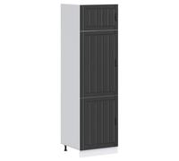 vidaXL Armoire de cuisine Lucca - Bois d'ingénierie, haute, indépendante - Noir